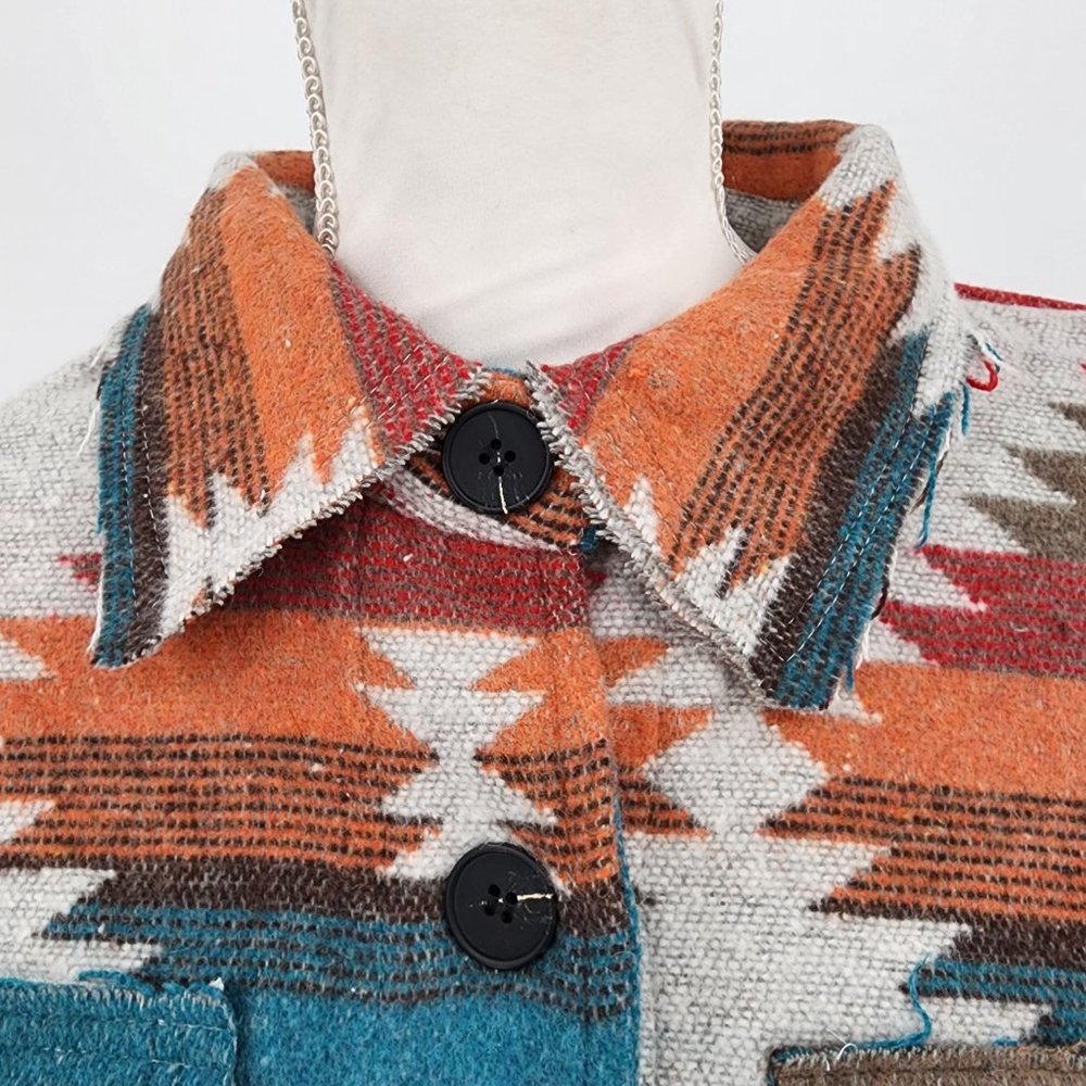 VEVERET Aztec Southwest Cowgirl Print Cropped Shacket Jacket S, M, L NWT - Picture 6 of 16